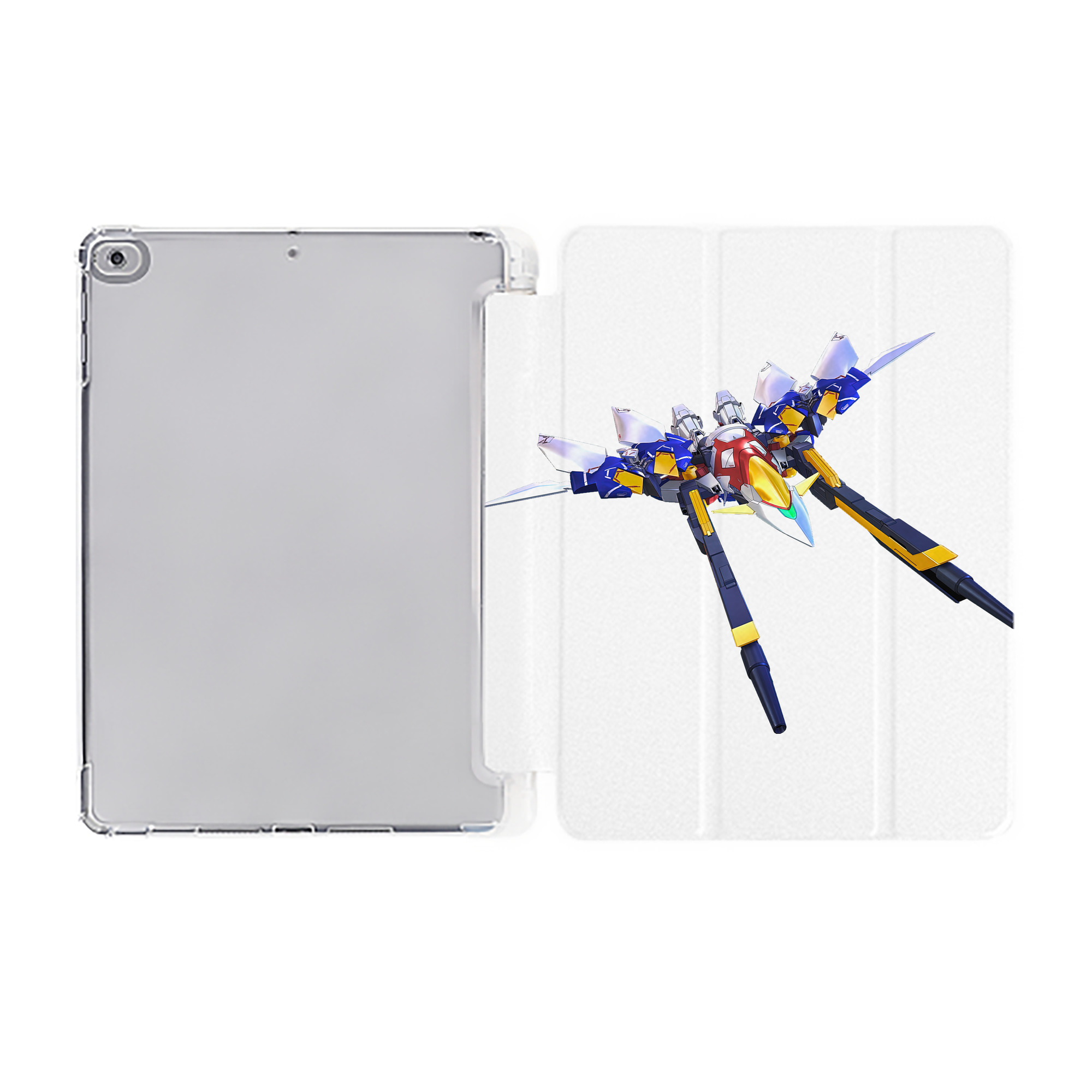 （画像用） 機動戦士ガンダム Mobile Suit Gundam IPad ケース ペン収納付き 三つ折りスタンド PUレザー×シリコン 対応機種9.5/10.5/10.9インチ